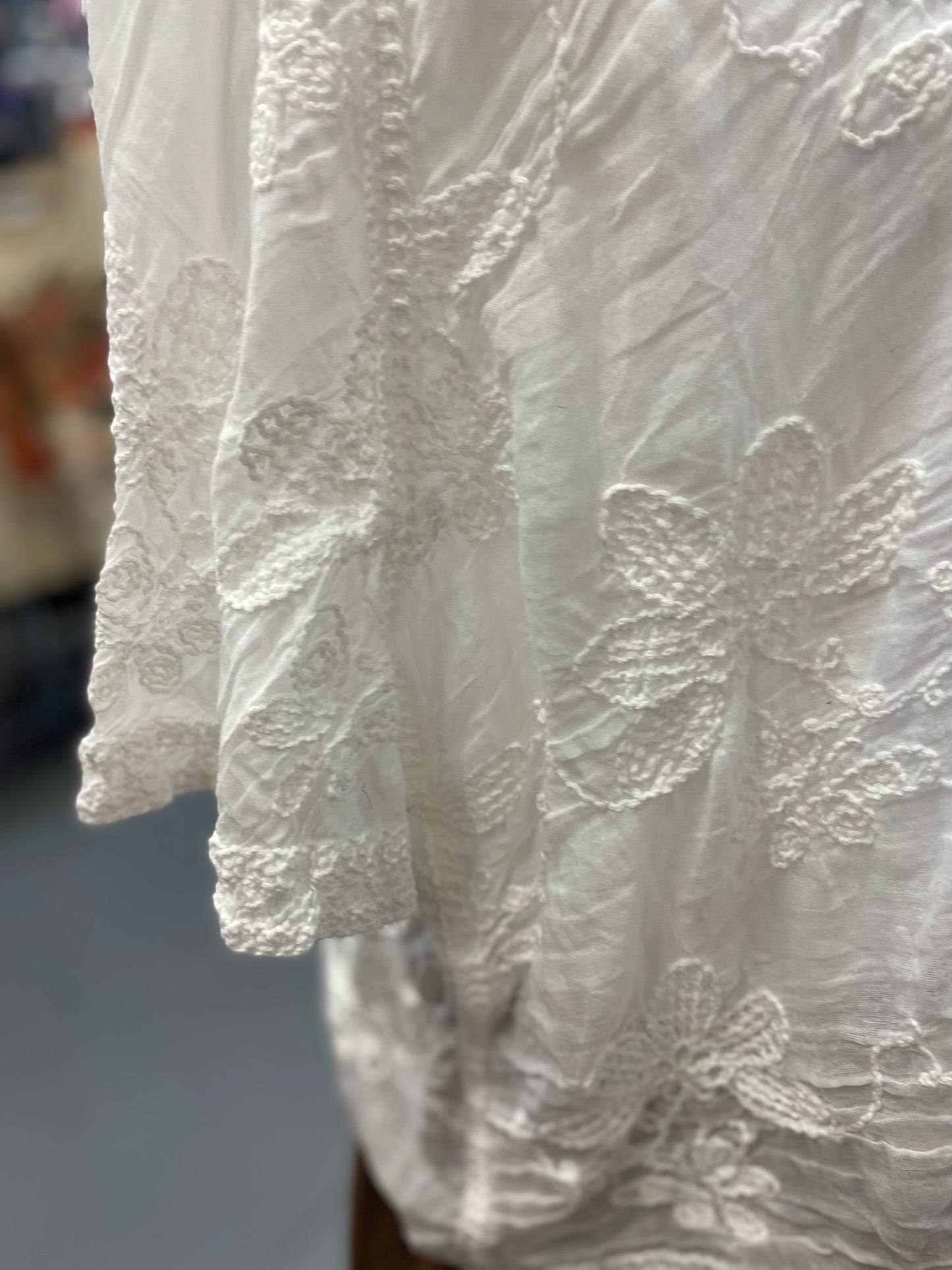 Crochet Top with Hoodie in White