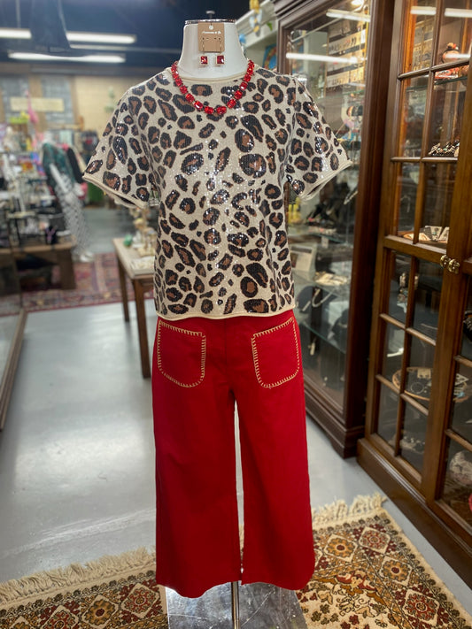 Red Rik Rack Pants