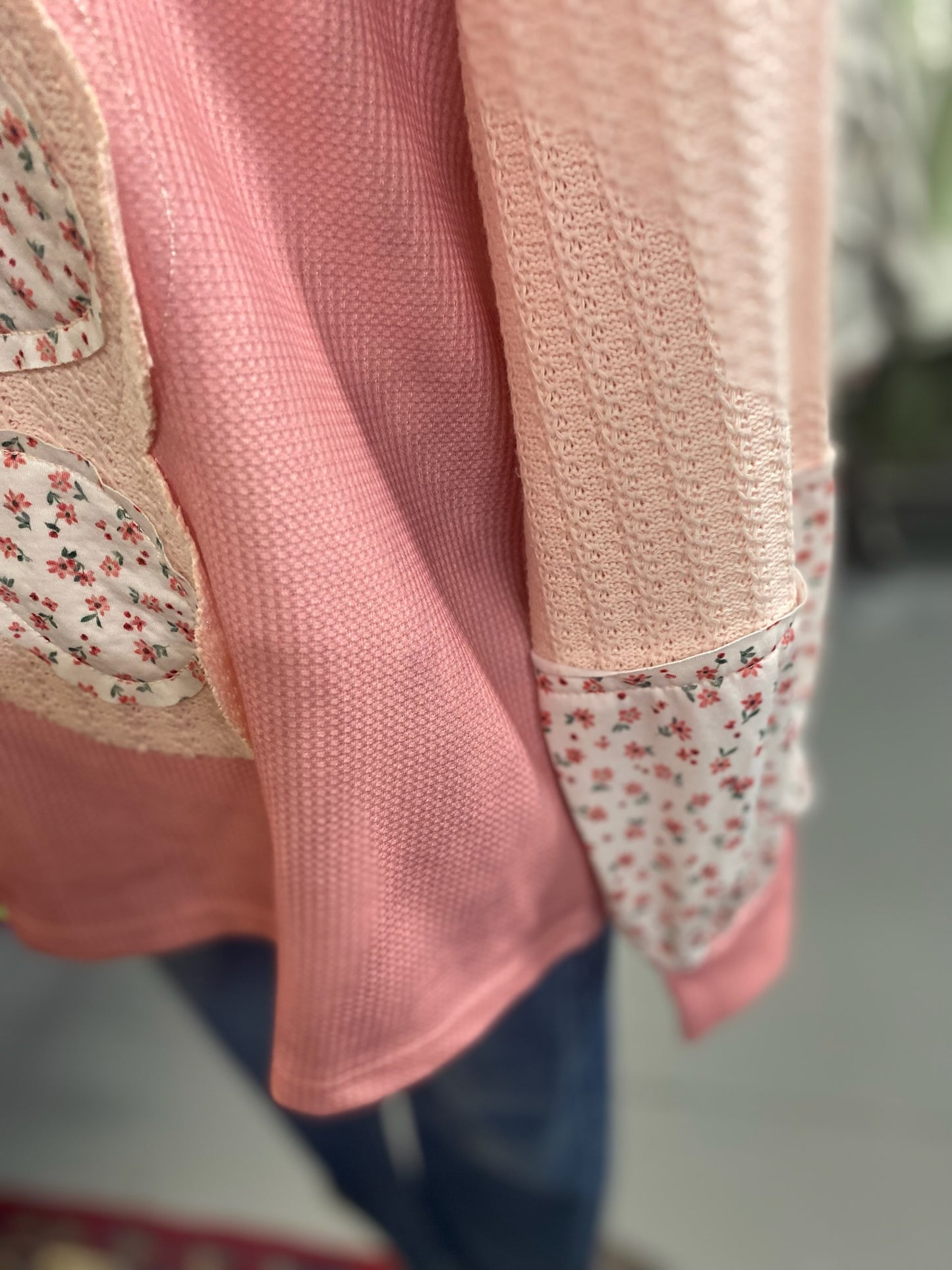 Blossom Waffle Top in pink