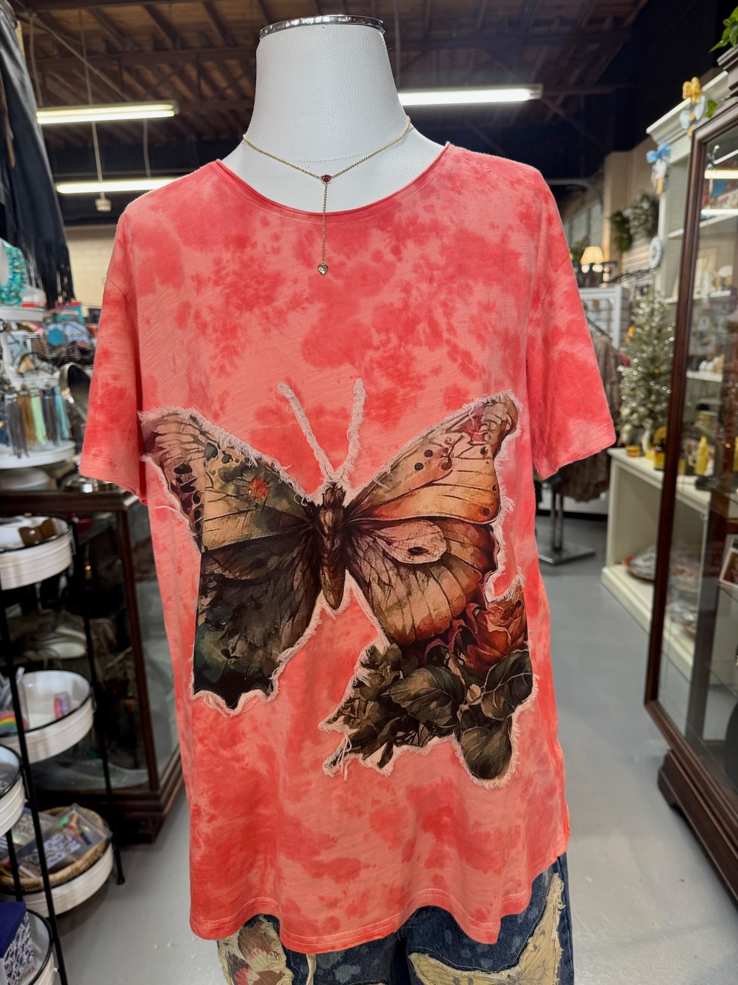 Moon Dance Tee Flutter T-shirt appliqué with distressing