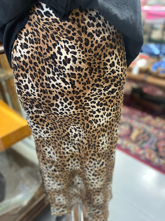 Cheetah Print Skirt with Side Split