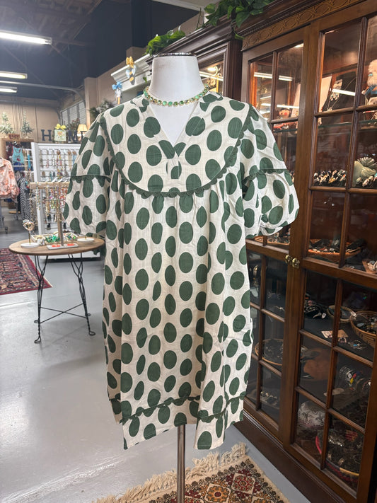 Bubbles Dress in Green with Pockets