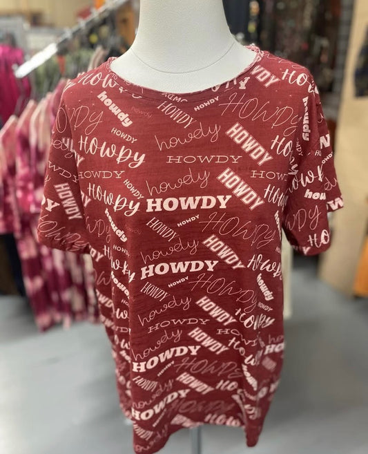 Howdy distressed basic T-shirt