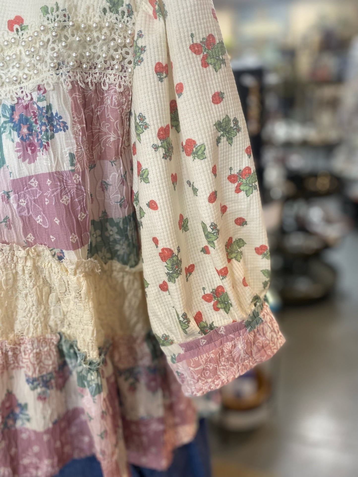 Floral Strawberry Top