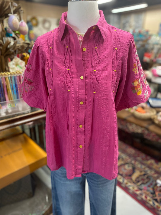 Brinkley Fuchsia Top