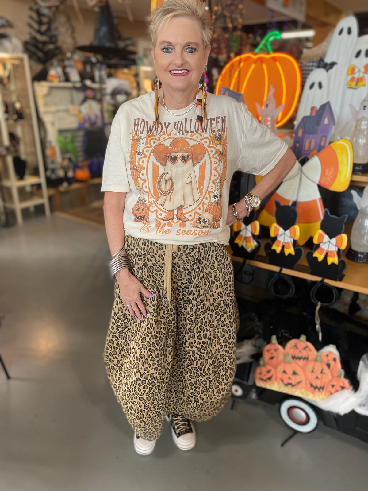 Leopard Ballon Skirt with drawstring and pockets