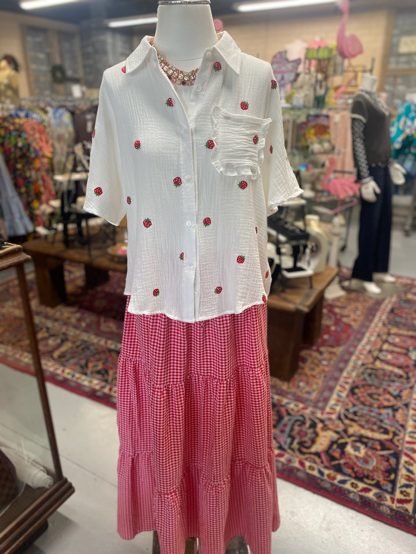Strawberry Gauze Top