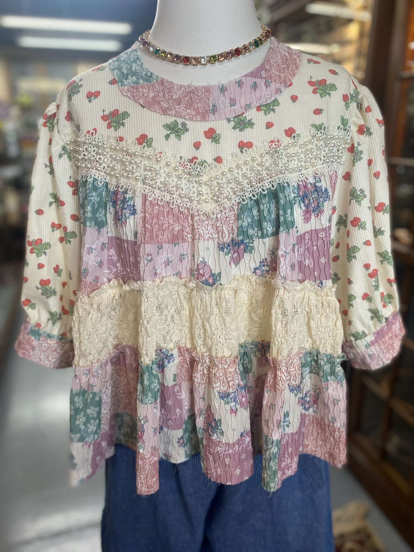 Floral Strawberry Top
