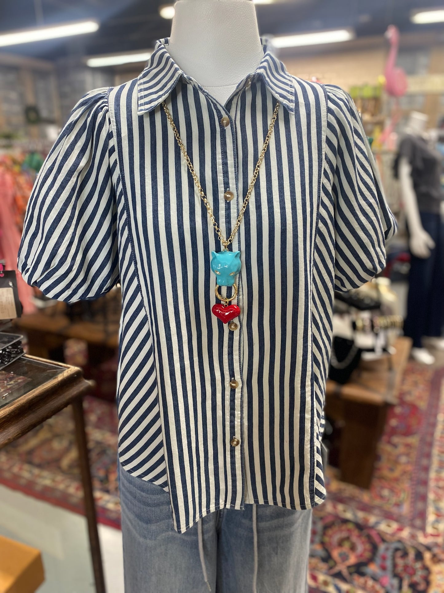 Sailor Top in Navy and White