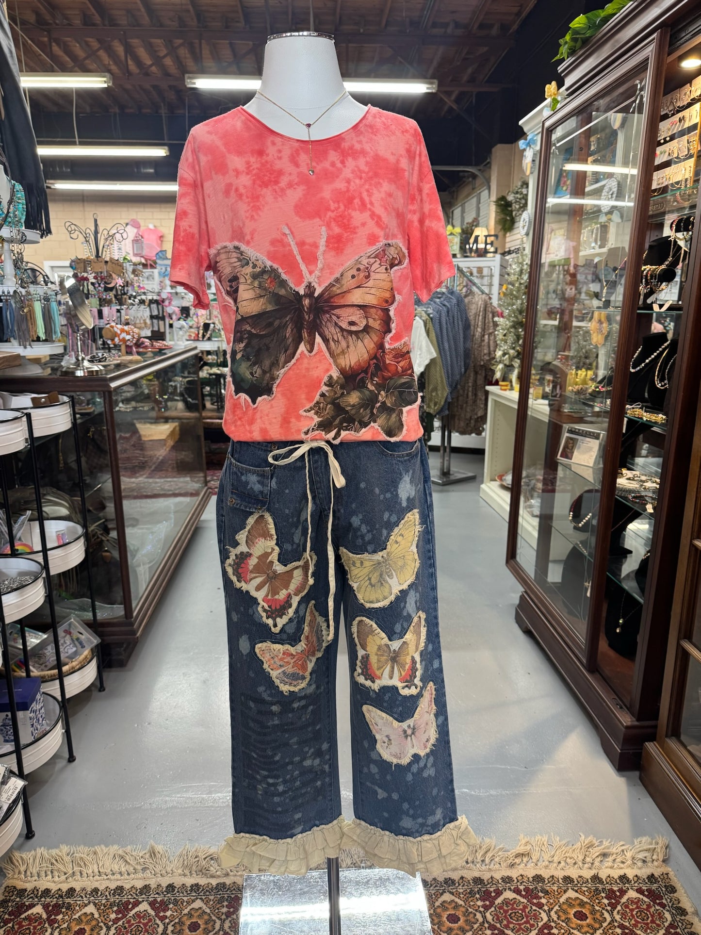 Moon Dance Tee Flutter T-shirt appliqué with distressing