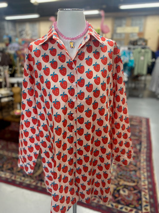 Strawberry Shirt Dress