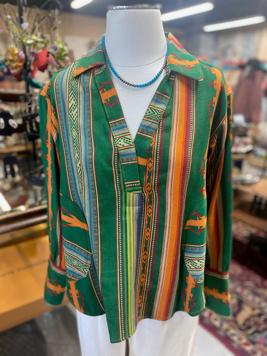 Serape Stripe Popover with Pockets