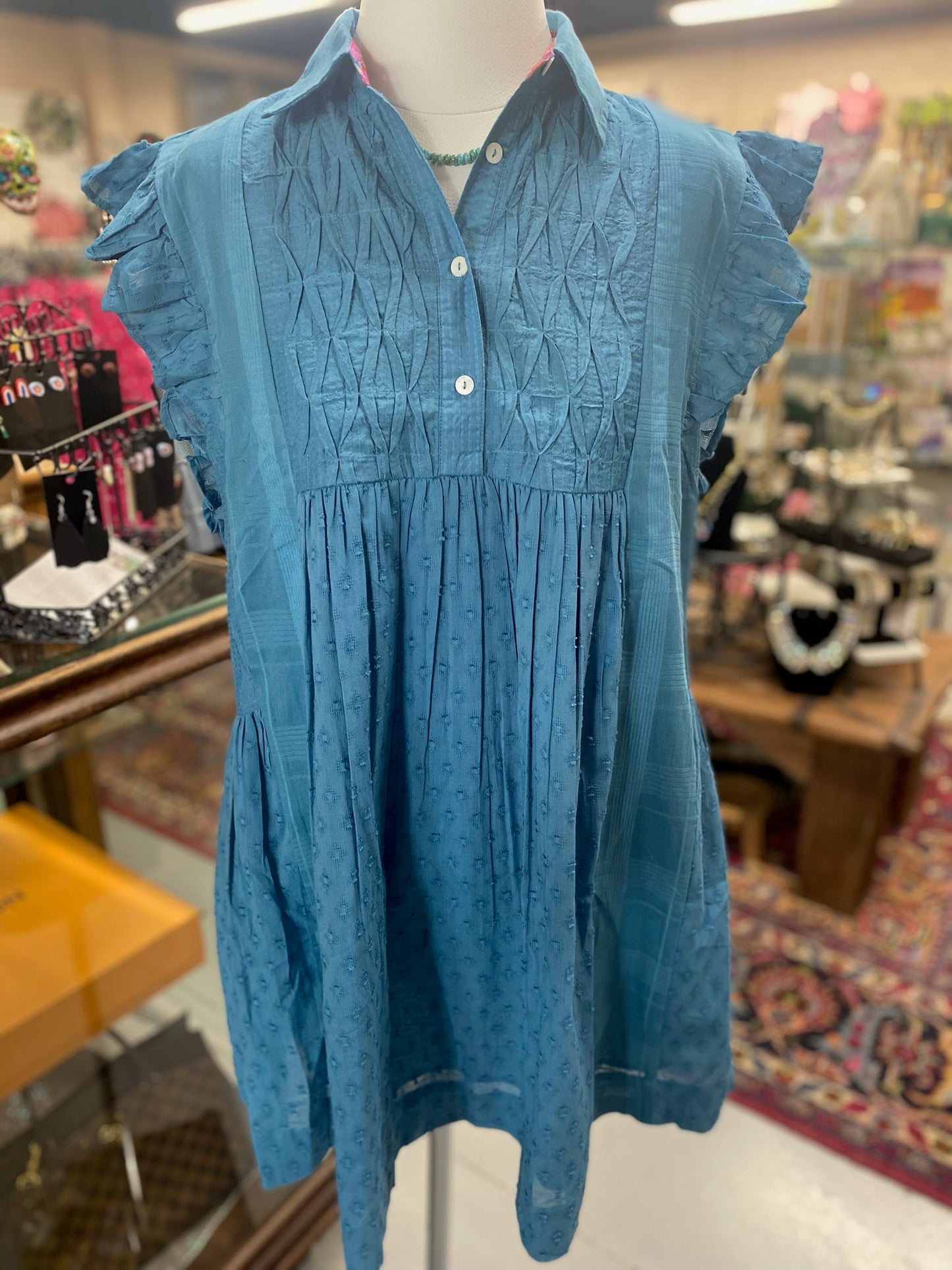 Skyler Dress in Blue with Pockets
