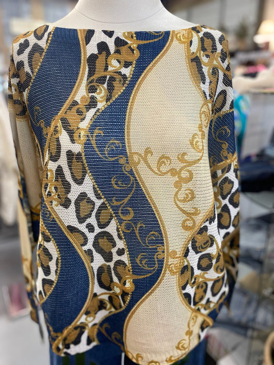 Gold & Leopard Knit Top