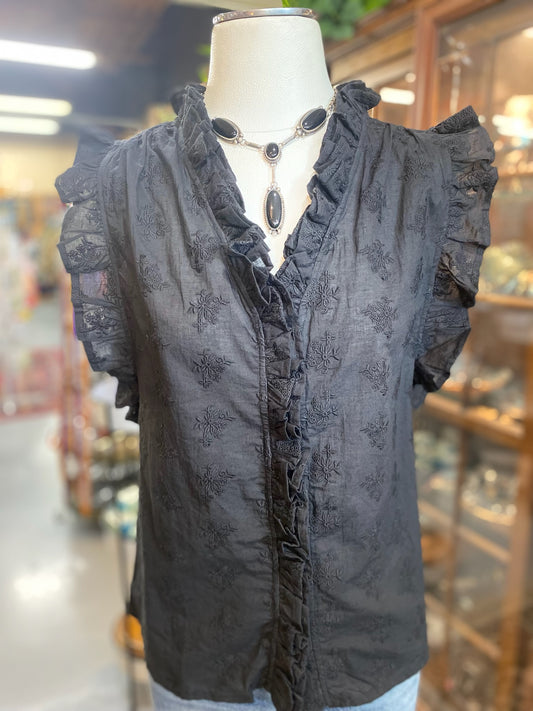 Eyelet Ruffled Top
