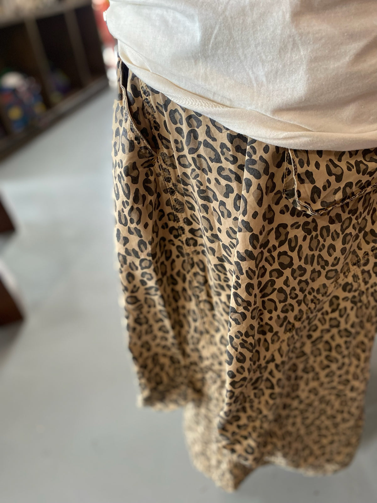 Leopard Ballon Skirt with drawstring and pockets