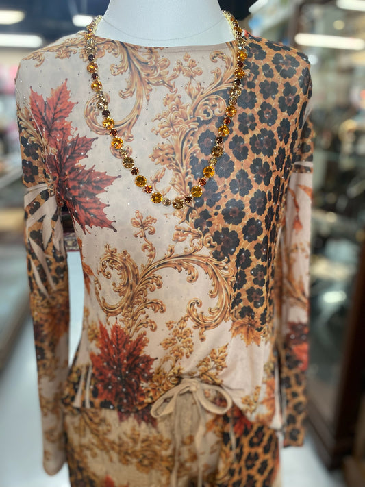 Fall Mesh Top with embellishments