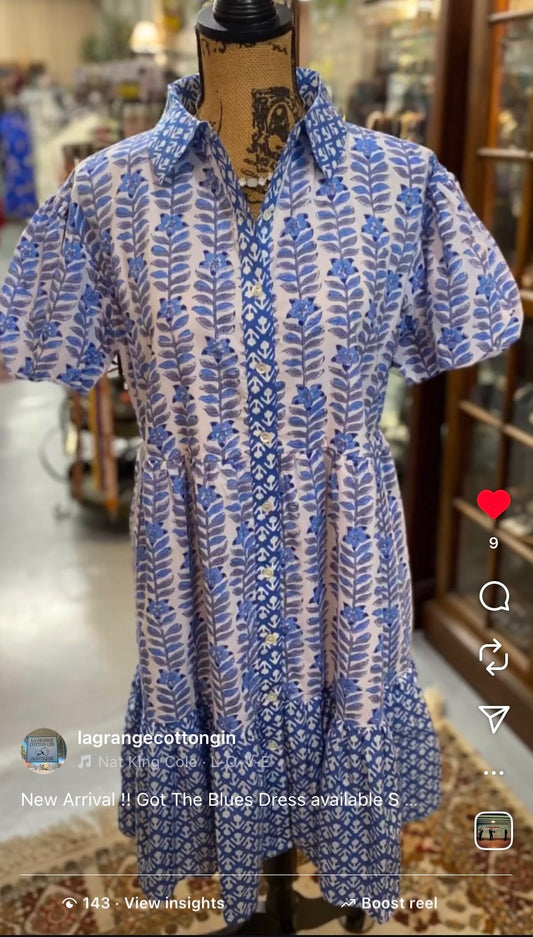 Got the Blues Dress with Pockets