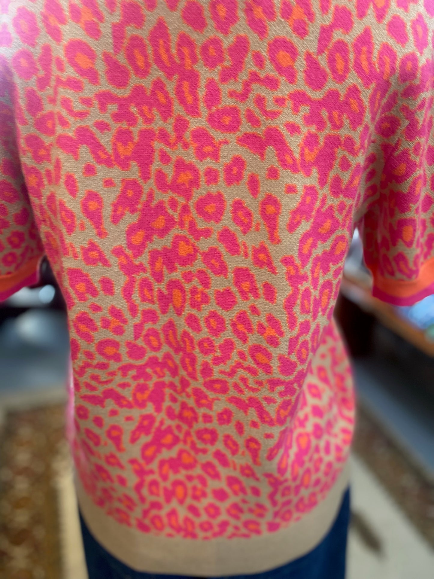 Hot Pink Animal Print Sweater