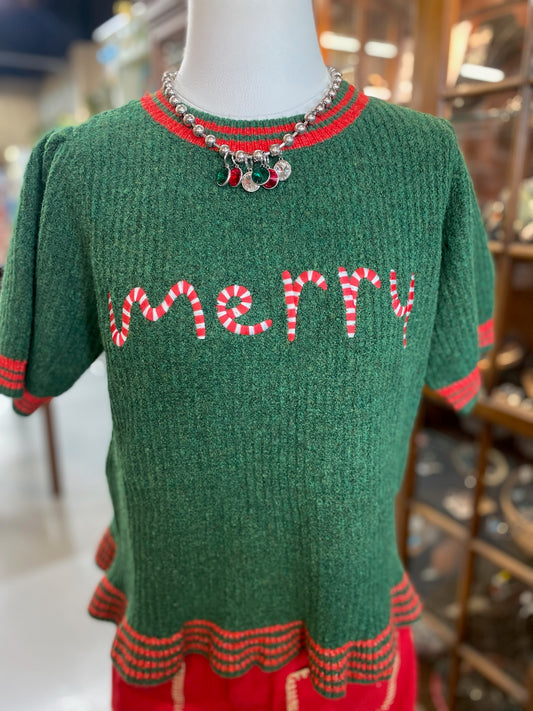 Merry sweater with embroidery