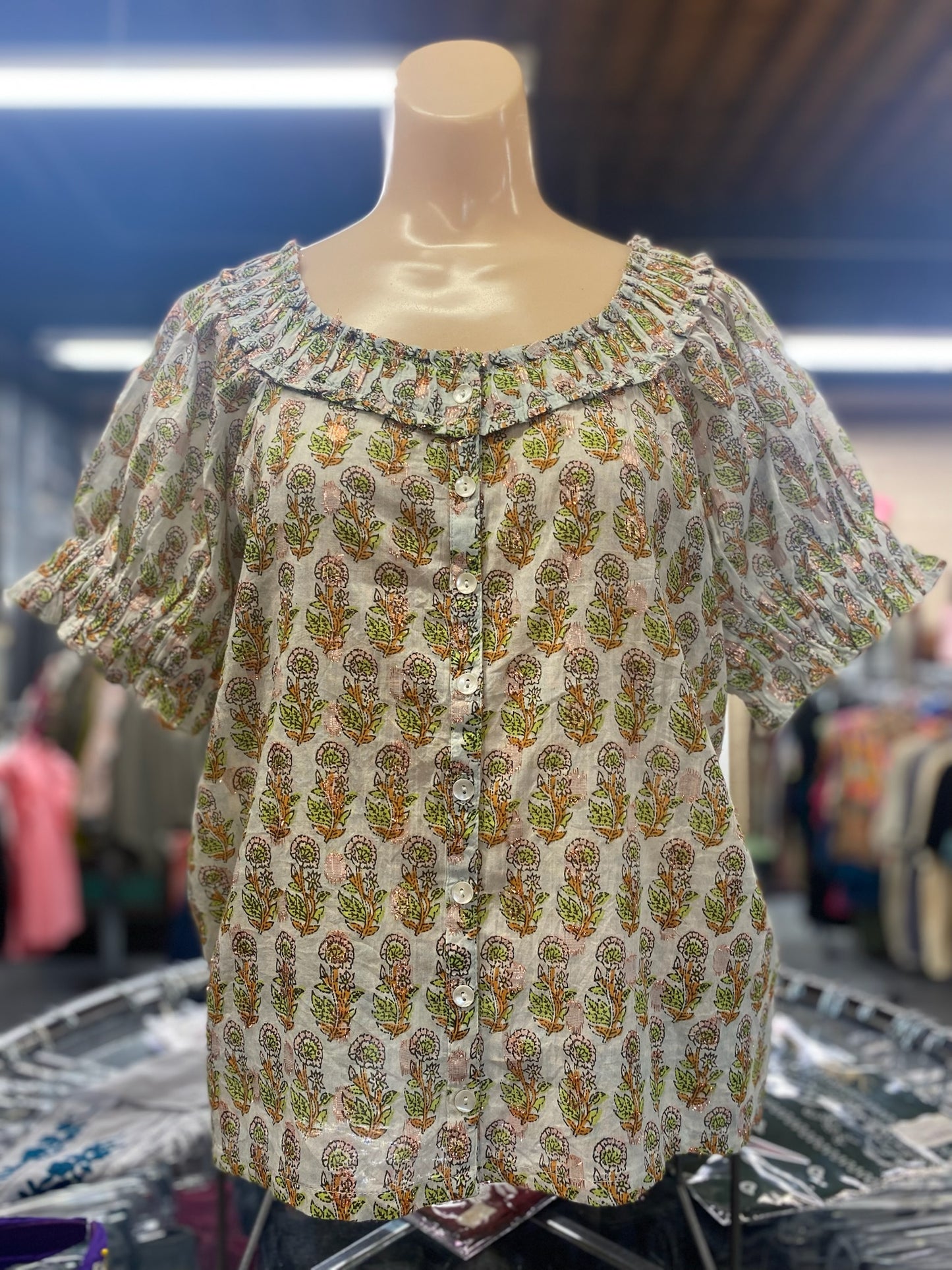 Rouched Neck Top