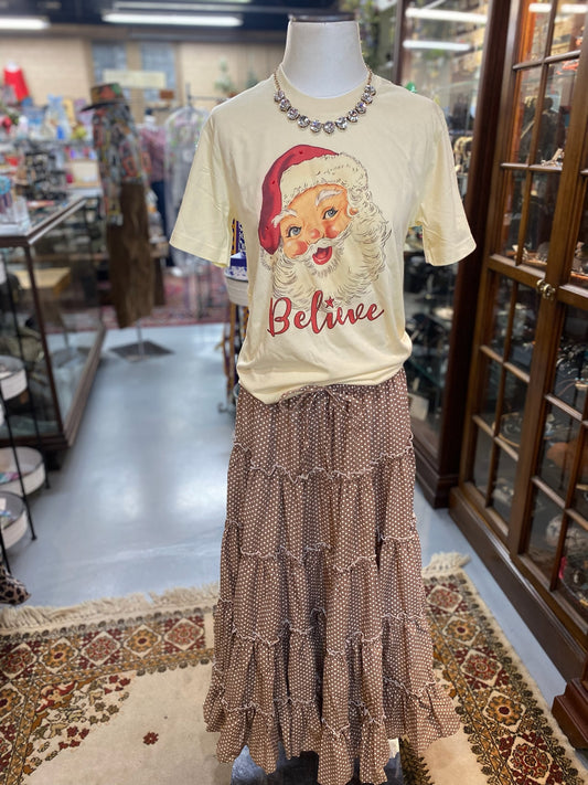 Believe Santa T-shirt with Bling embellishments