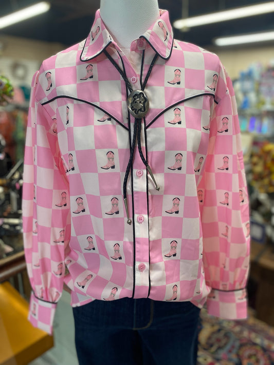 Jesse Pink Top with Pink Buttons